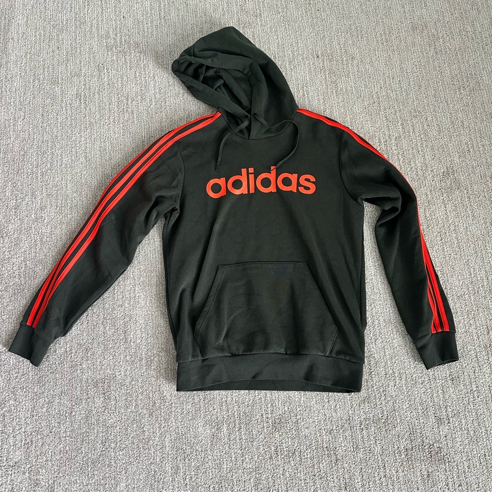 Men’s size medium Adidas Hoodie- greenish gray excellent condition worn once